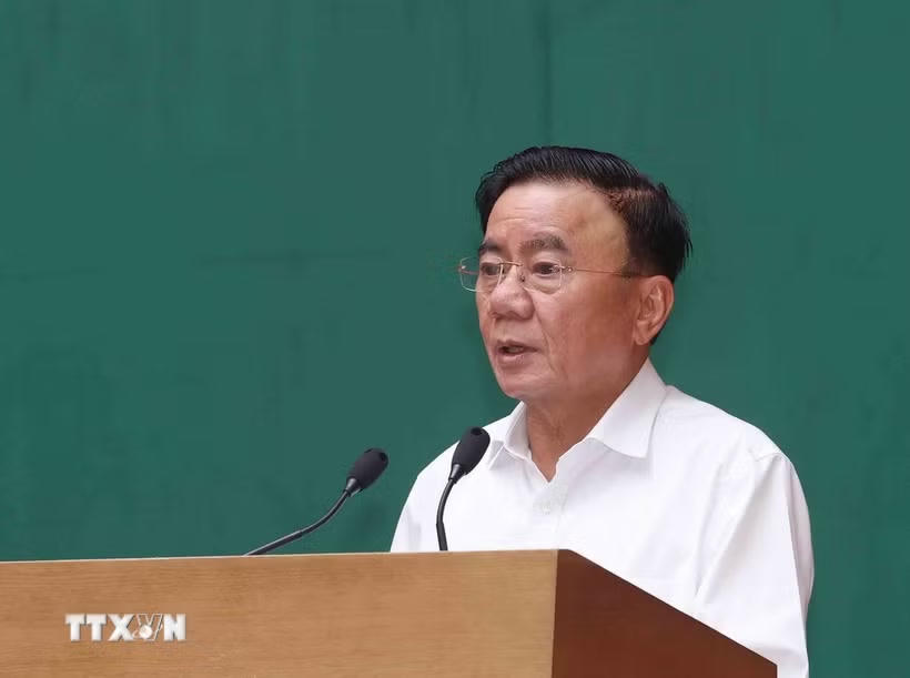 Đồng chí Trần Cẩm Tú, Ủy viên Bộ Chính trị, Thường trực Ban Bí thư phát biểu chỉ đạo hội thảo. (Ảnh: Phương Hoa/TTXVN).