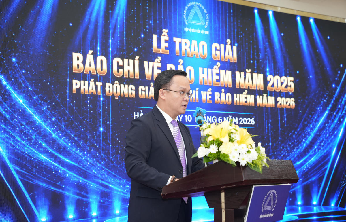 Ông&nbsp; Nguyễn Anh Tuấn, Phó Chủ tịch Hiệp hội Bảo hiểm Việt Nam, Trưởng Ban Tổ chức phát biểu tại Lễ trao giải.