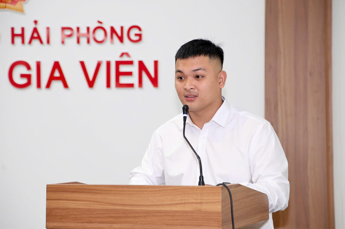 Anh Phạm Thế Huy Hoàng phát biểu tại hội nghị. Ảnh: VC.&nbsp;