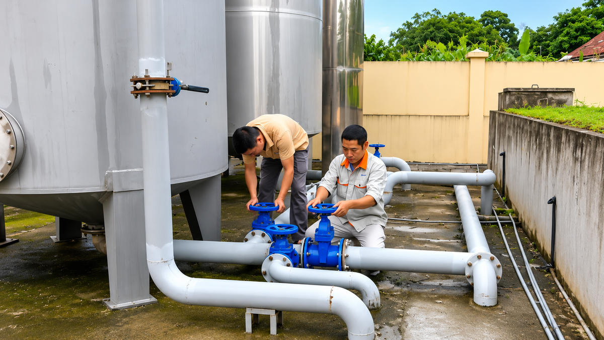 Công trình cấp nước sinh hoạt tại xã Tân Văn hoàn thành năm 2023 nhưng chưa đưa vào vận hành.