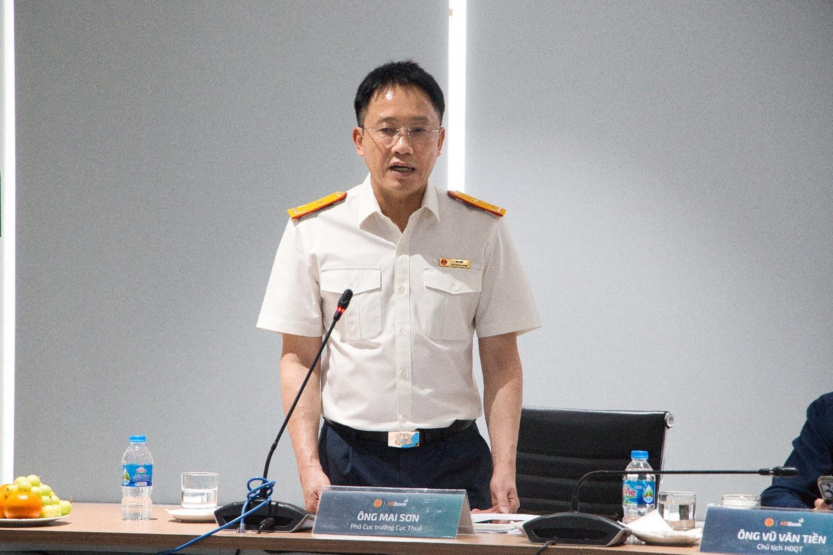 Ông Mai Sơn – Phó Cục trưởng Cục Thuế phát biểu tại sự kiện