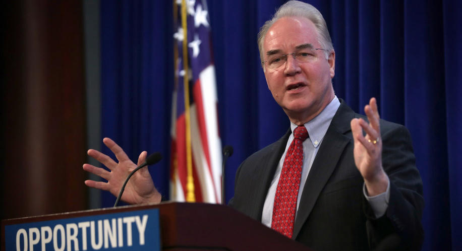 TS. Tom Price, cựu Bộ trưởng Y tế và Dịch vụ Nhân sinh Hoa Kỳ. Nguồn:&nbsp;Politico.