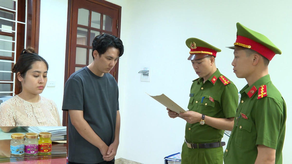 Vũ Thùy Trang và Trương Thoại Vinh bị khởi tố. Ảnh: CATH