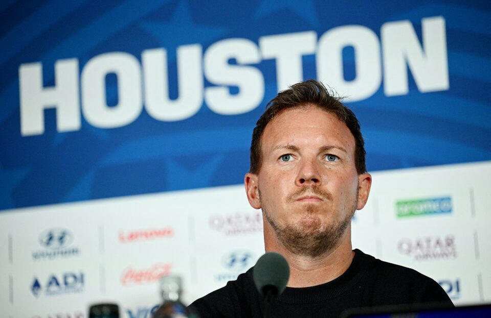 Huấn luyện viên Trưởng đội tuyển Đức tại World Cup 2026 Nagelsmann tại buổi họp báo. Nguồn: Reuters.