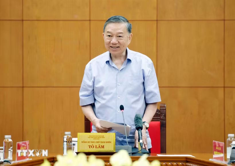 Tổng Bí thư, Chủ tịch nước Tô Lâm phát biểu chỉ đạo. (Ảnh: Thống Nhất/TTXVN)