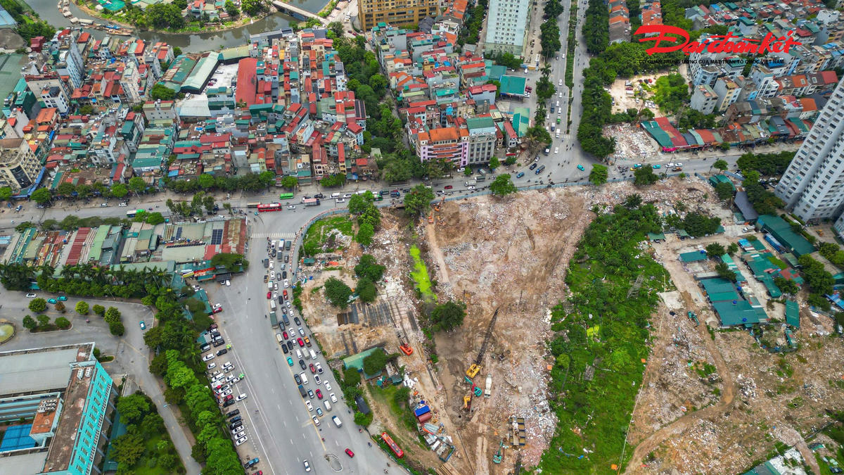 Công trường nút giao Phạm Tu - đường 70 tăng tốc thi công sau khi được bàn giao mặt bằng