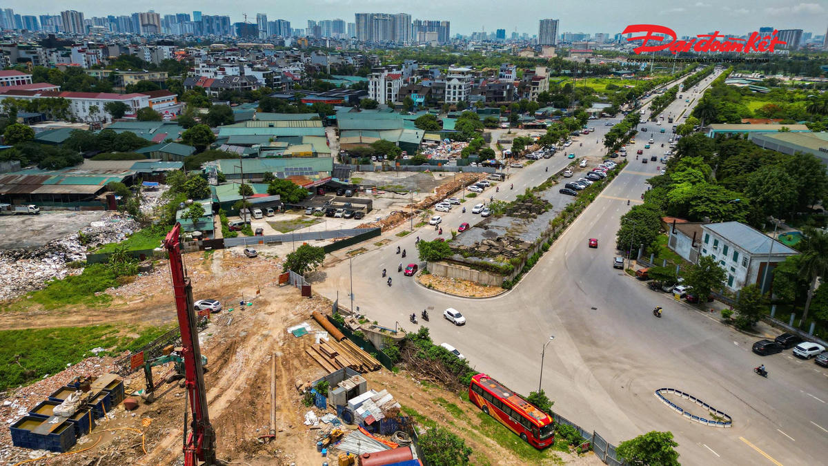 Công trường nút giao Phạm Tu - đường 70 tăng tốc thi công sau khi được bàn giao mặt bằng
