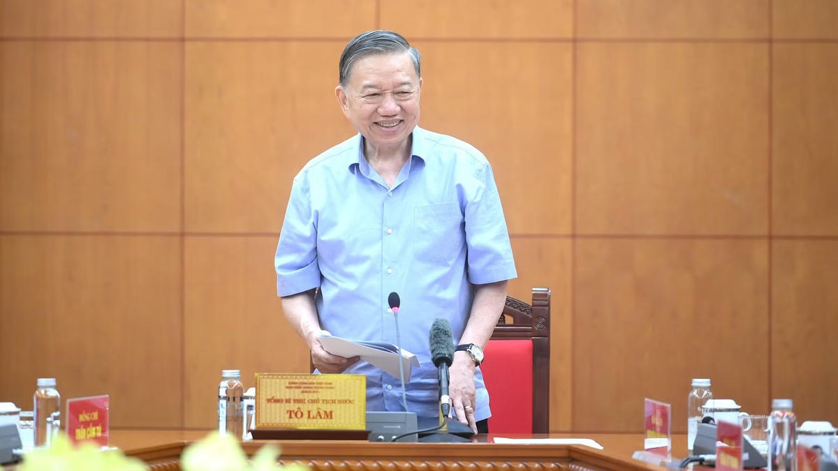 Tổng Bí thư, Chủ tịch nước Tô Lâm phát biểu tại cuộc làm việc với Ban Tuyên giáo và Dân vận Trung ương. (Ảnh: ĐĂNG KHOA).