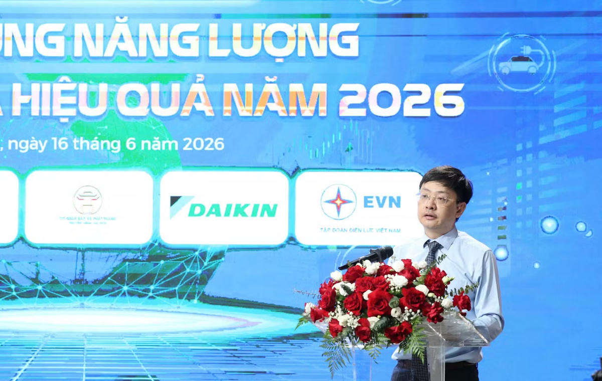 Ông Đặng Hải Dũng, Phó Cục trưởng Cục Đổi mới sáng tạo, Chuyển đổi xanh và Khuyến công phát biểu khai mạc lễ phát động cuộc thi. Ảnh:BTC.