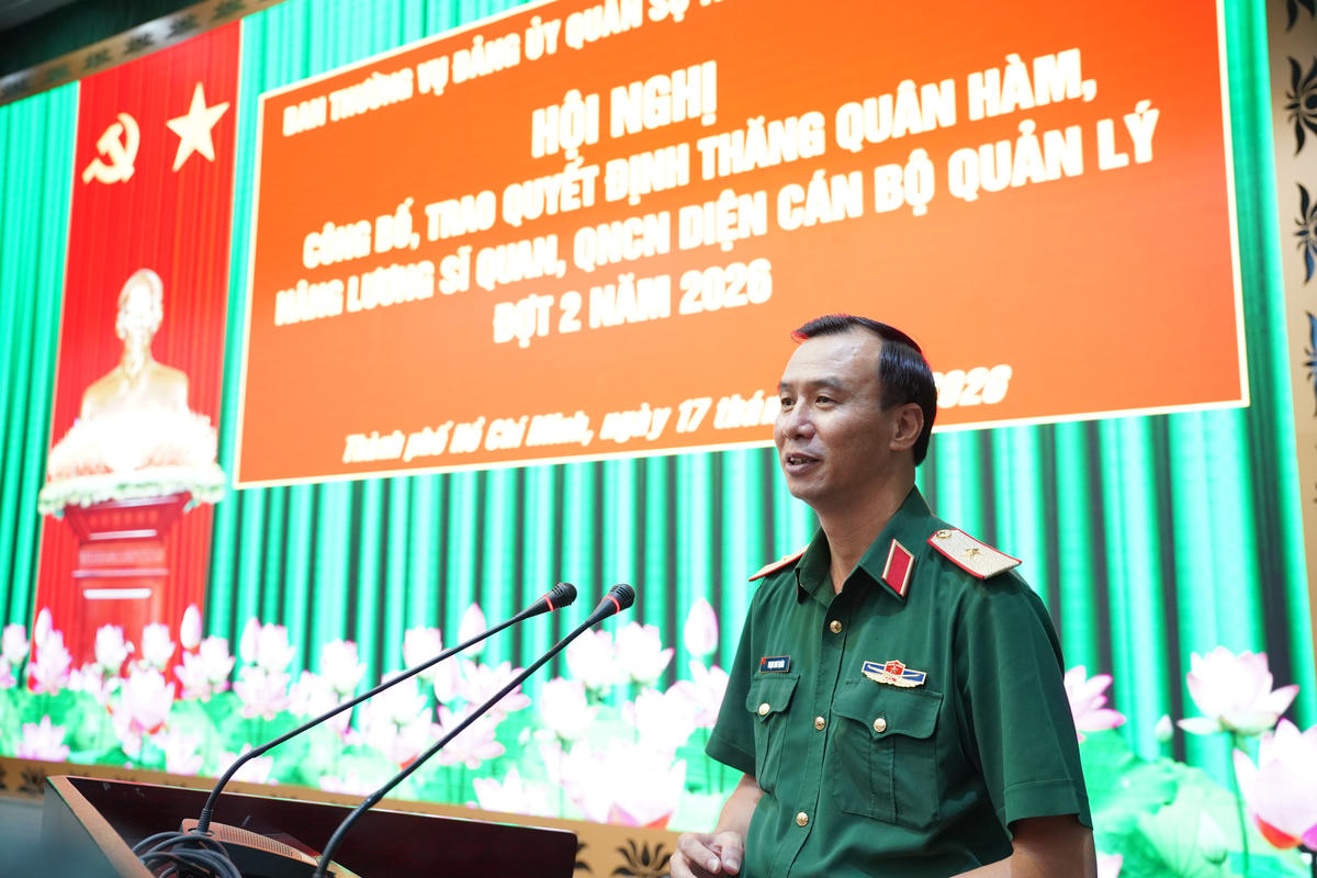 Đảng ủy Quân sự TPHCM thăng quân hàm cho 94 sĩ quan, quân nhân chuyên nghiệp