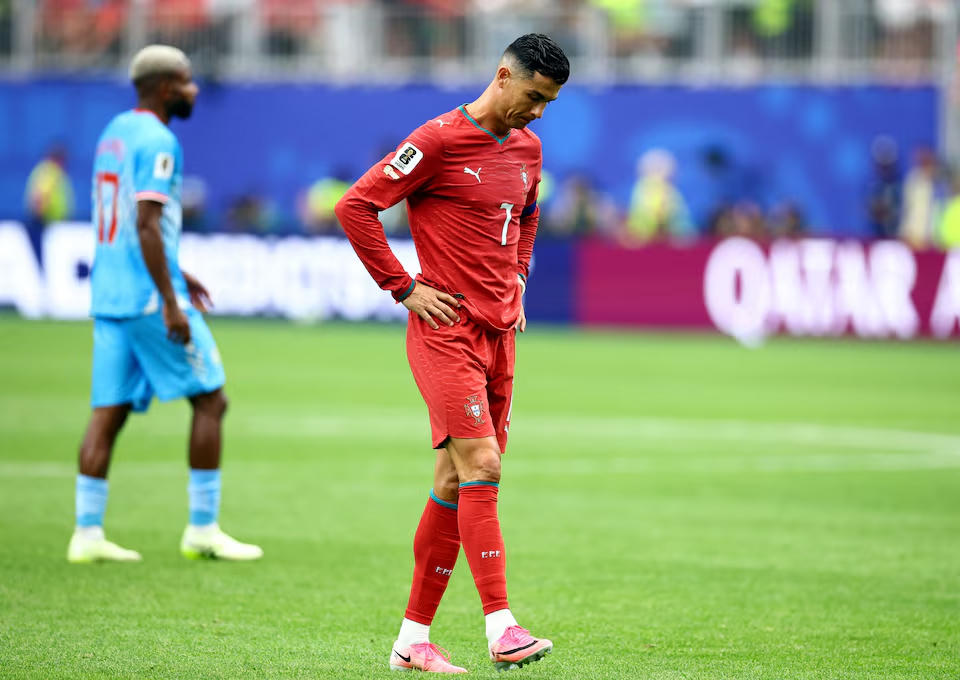 Ronaldo tỏ ra thất vọng sau trận đấu với Congo. Nguồn: Reuters.