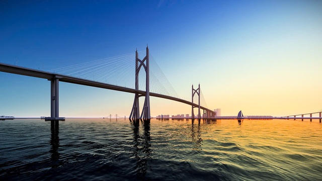 Phối cảnh Cầu Cần Giờ. Ảnh: Sở Xây dựng TPHCM
