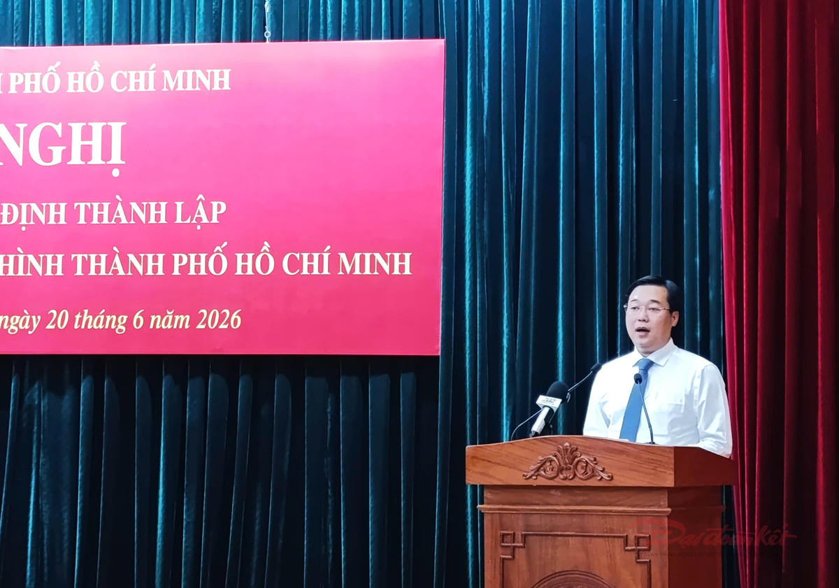 Ông Lê Quốc Phong, Ủy viên Trung ương Đảng, Phó Bí thư Thường trực Thành ủy TP Hồ Chí Minh phát biểu. Ảnh: T.Luân.