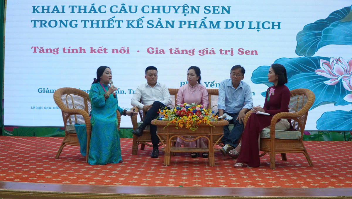 Nhiều đề xuất được đưa ra nhằm kết nối sản xuất, chế biến, du lịch và chuyển đổi số, góp phần phát triển bền vững ngành hàng sen. (Ảnh: Nhựt An).