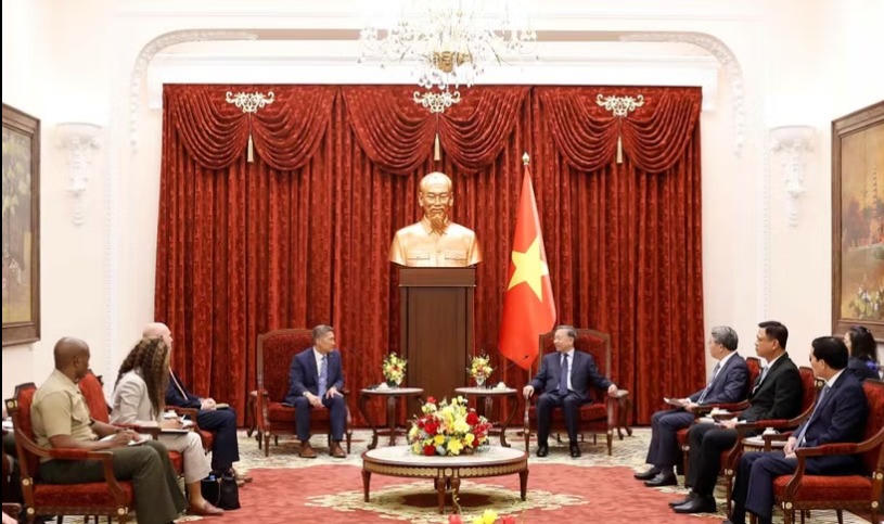 Tổng Bí thư, Chủ tịch nước Tô Lâm tiếp Quyền Bộ trưởng Hải quân Hoa Kỳ Hùng Cao
