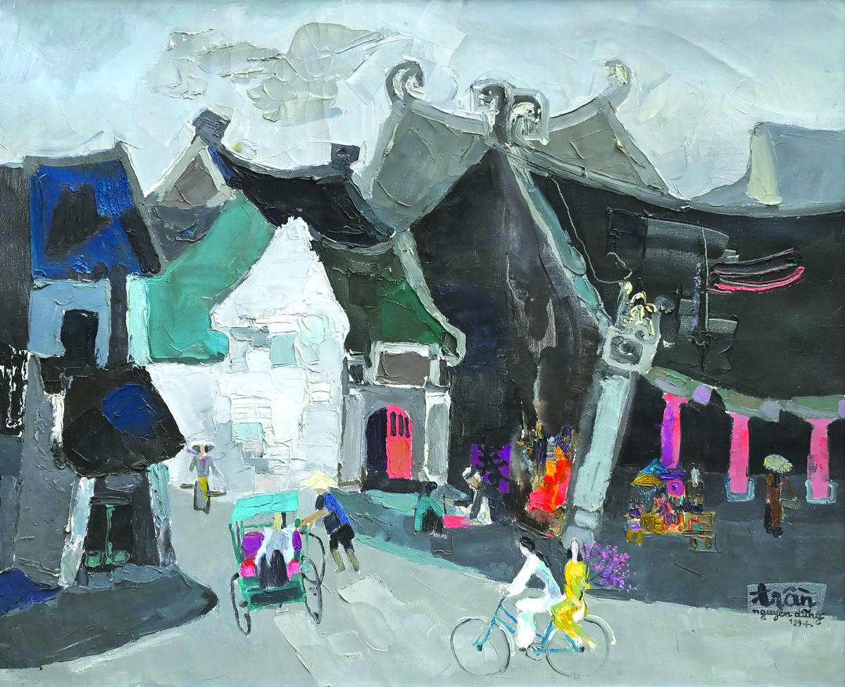 Tác phẩm “Đền Bạch Mã Hàng Buồm” (sơn dầu, 1994).
