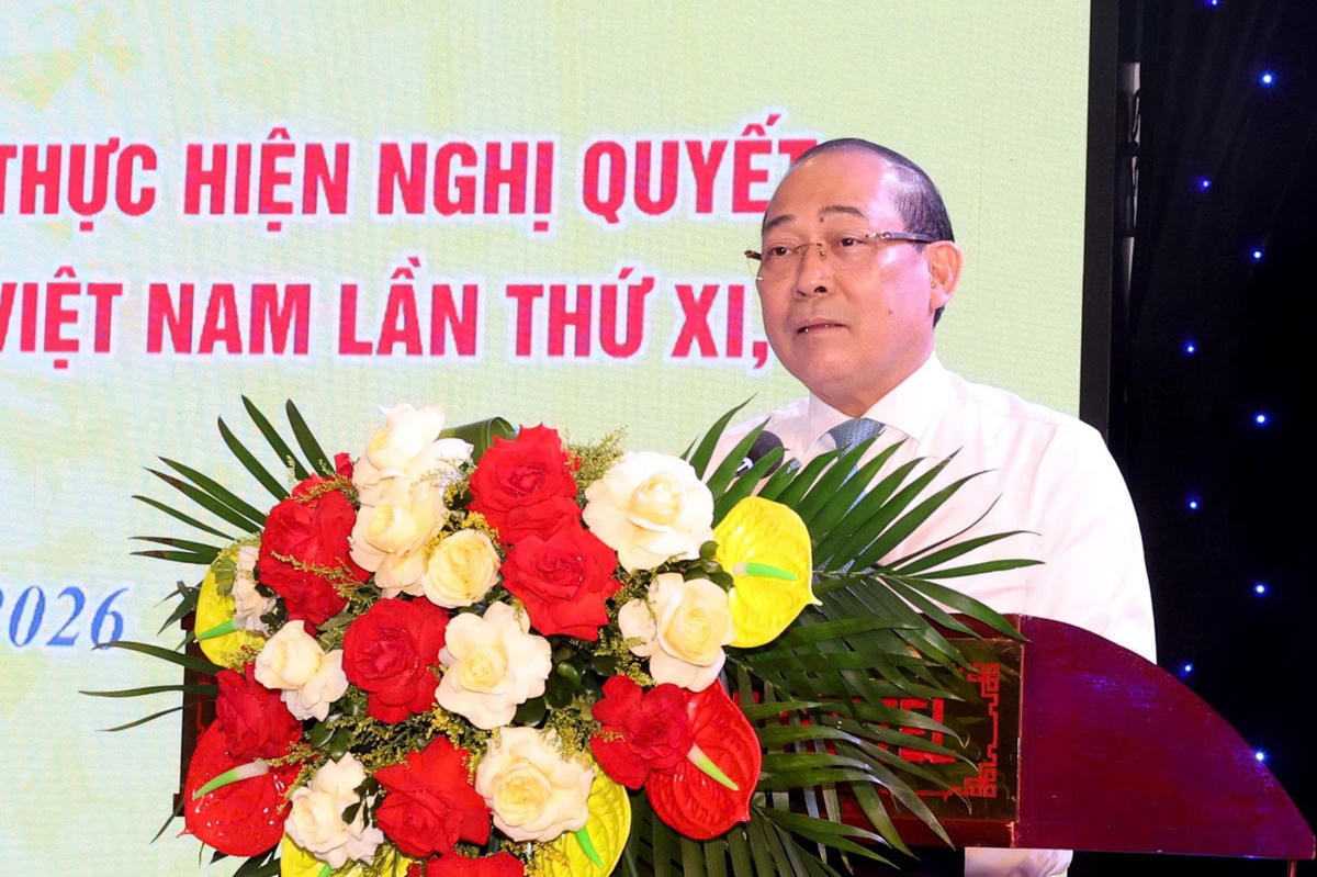 Phó Chủ tịch UBTƯ MTTQ Việt Nam Hoàng Công Thủy kết luận hội nghị. Ảnh: Đình Minh.