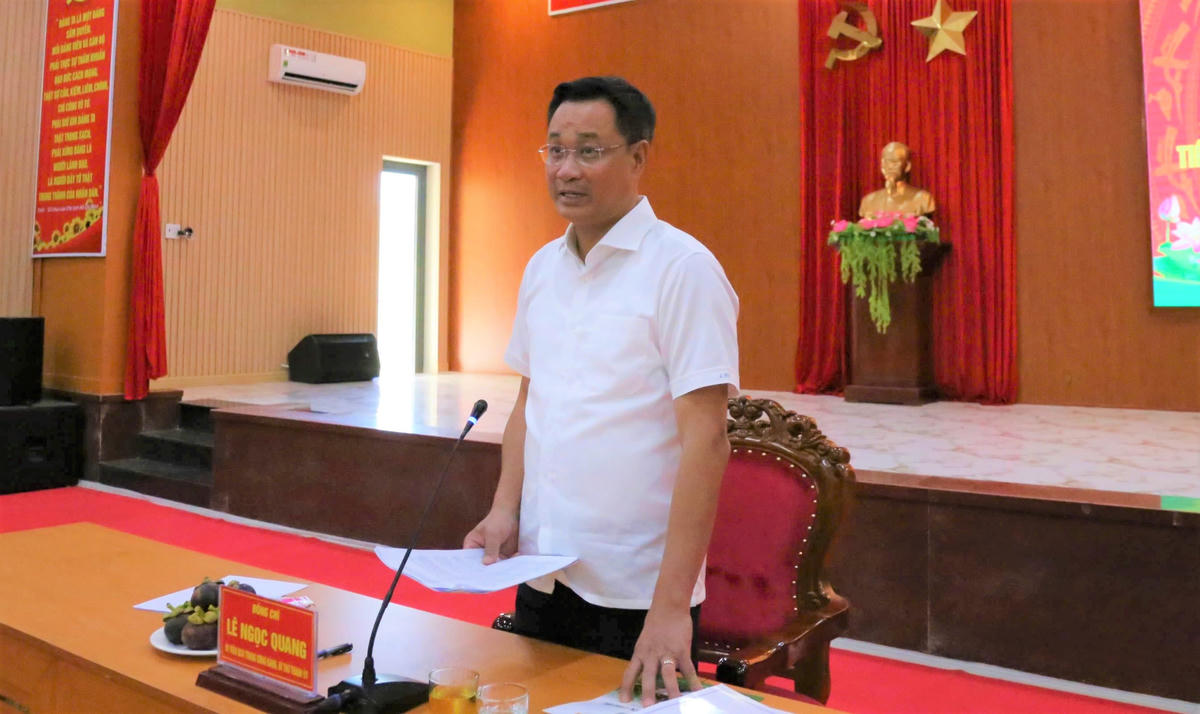 Bí thư Thành ủy Đà Nẵng Lê Ngọc Quang phát biểu kết luận buổi làm việc. Ảnh: CĐ.
