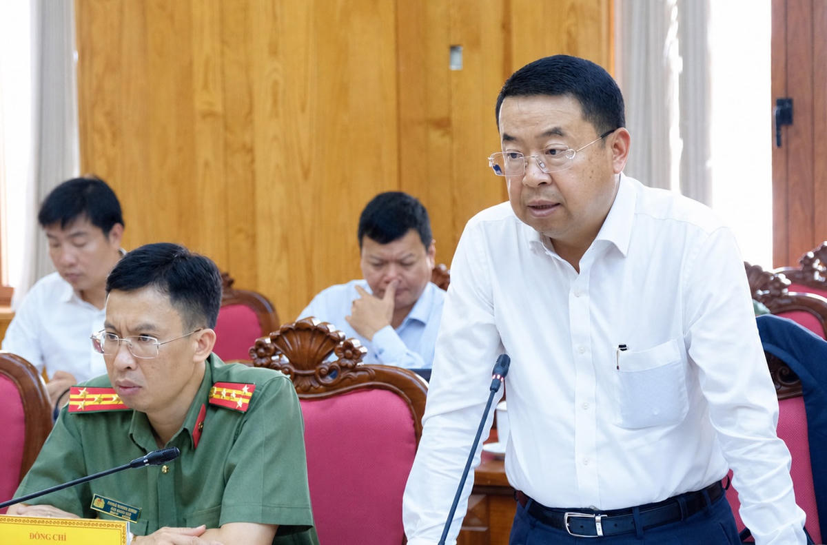 Giám đốc Sở Tài chính Tôn Thiện San đề xuất phương án giải phóng mặt bằng tại cuộc họp.