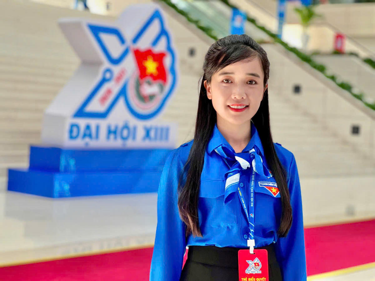 Chị Đặng Thị Mỹ Lành, Ủy viên Ban Thường vụ Thành đoàn, Phó Chủ tịch Hội Liên hiệp Thanh niên thành phố Đồng Nai tham dự Đại hội. Ảnh: PV