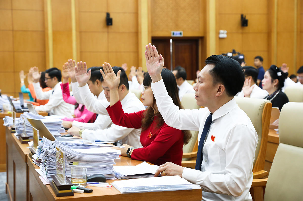 Các đại biểu nhất trí thông qua nhiều Nghị quyết quan trọng. Ảnh: Hân Nguyễn.