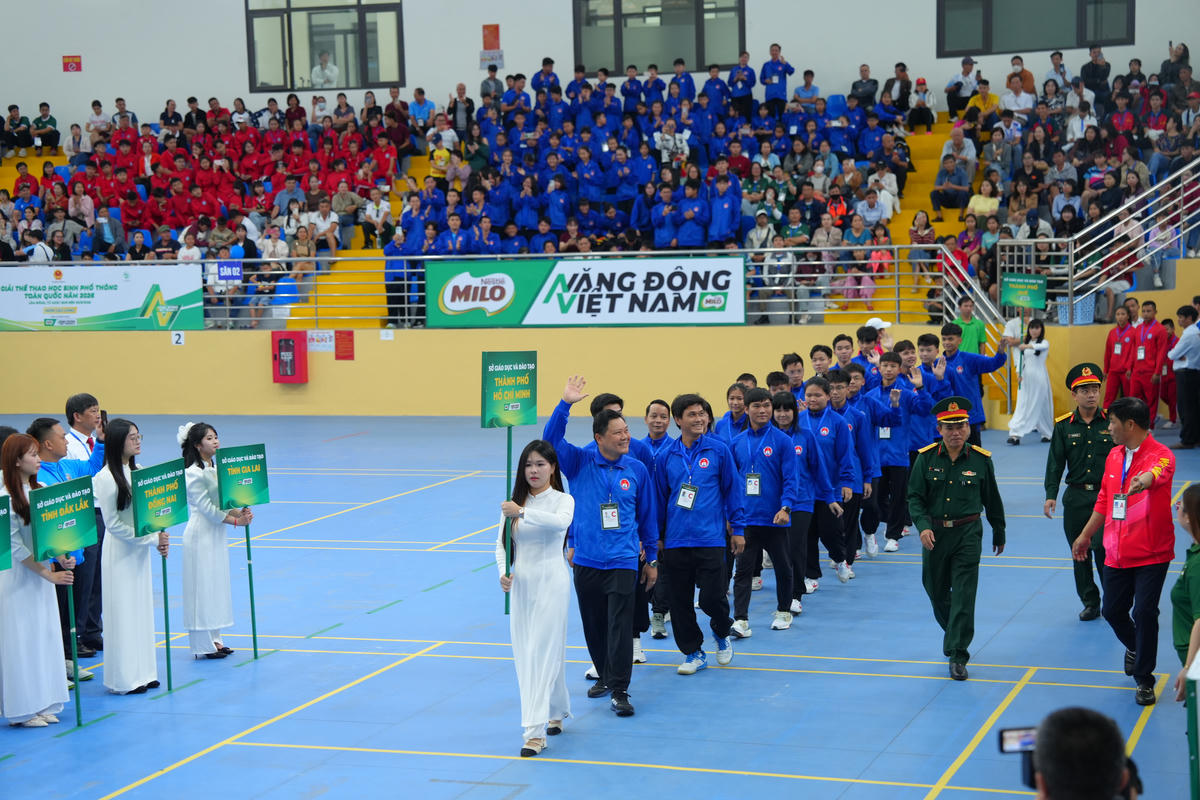 30 đoàn thể thao học sinh trên cả nước quy tụ tại buổi lễ khai mạc 