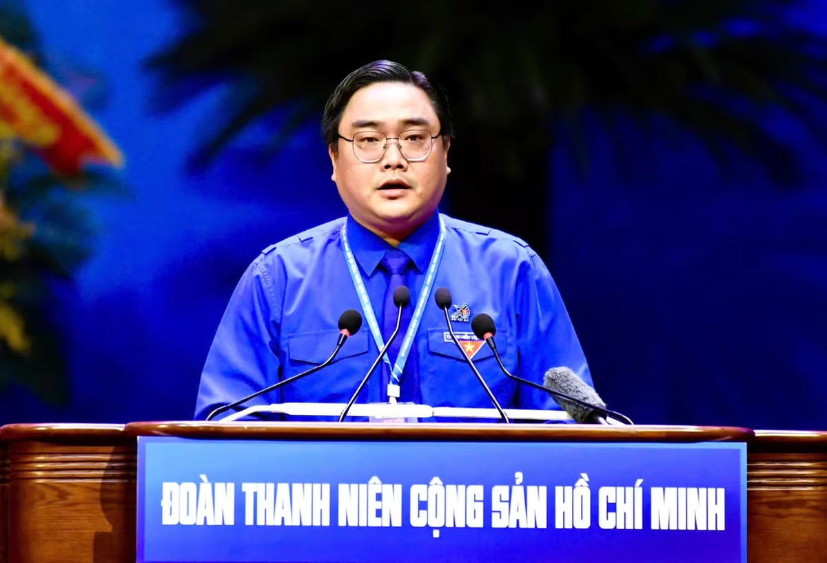 Ông Ngô Minh Hải, Bí thư Thành Đoàn TP. HCM tham luận tại Đại hội. Ảnh: PV
