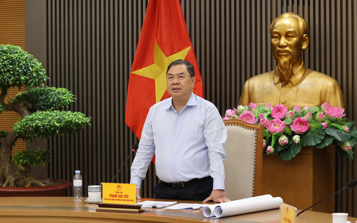 Phó Thủ tướng Thường trực Phạm Gia Túc phát biểu. Ảnh: Phương Nguyên