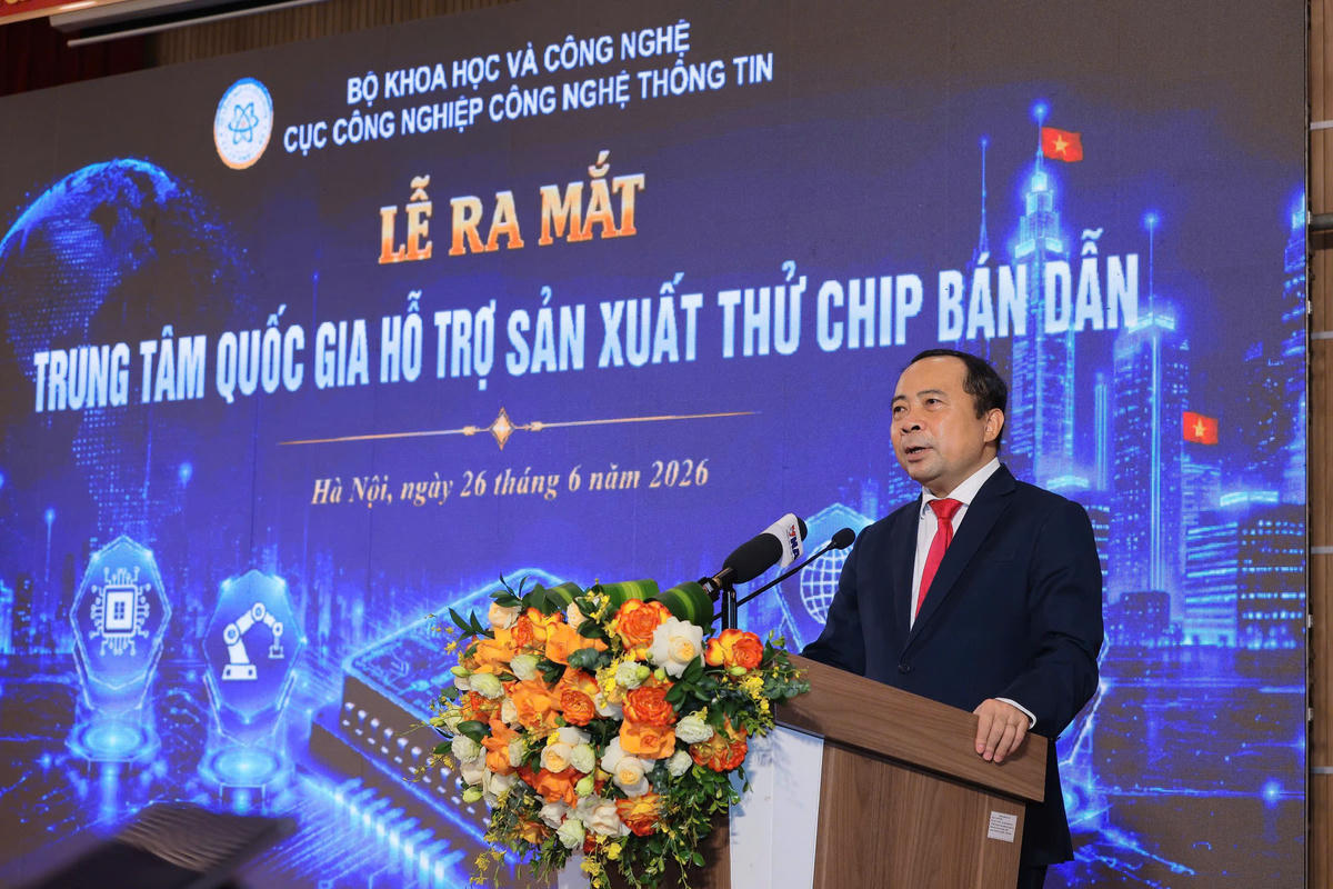Bộ trưởng Bộ Khoa học và Công nghệ Vũ Hải Quân phát biểu tại sự kiện. Ảnh: Bộ KHCN.