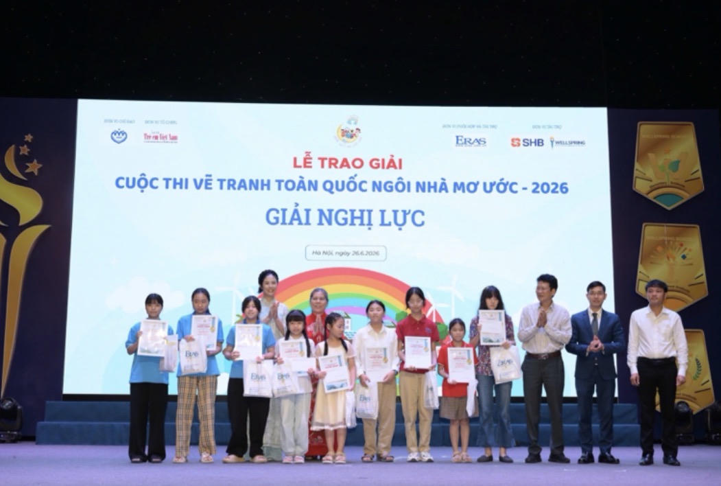Ban Tổ chức vinh danh 10 em nhỏ đạt Giải Nghị lực tại Cuộc thi vẽ tranh toàn quốc “Ngôi nhà mơ ước” năm 2026.