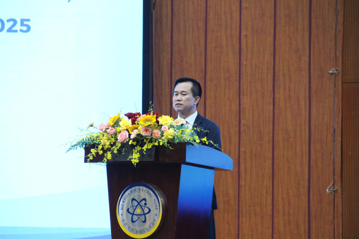 Phó Cục trưởng Cục Đổi mới sáng tạo (Bộ KHCN) Chu Thúc Đạt phát biểu tại hội thảo. Ảnh: Bộ KHCN.