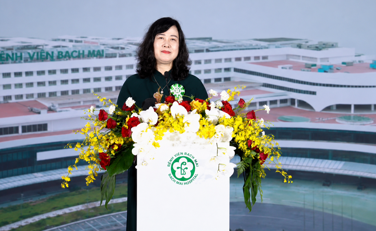 Bộ trưởng Bộ Y tế Đào Hồng Lan phát biểu tại buổi lễ. Ảnh: ĐT