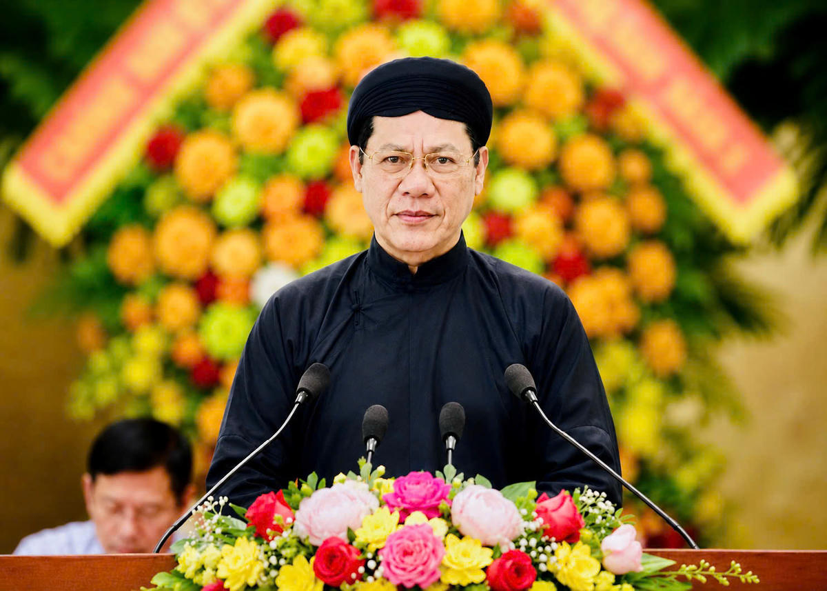 Ông Nguyễn Ngọc Trác, Ủy viên Ủy ban Trung ương MTTQ Việt Nam, Trưởng ban Trị sự Trung ương Phật hội Tứ ân Hiếu nghĩa.