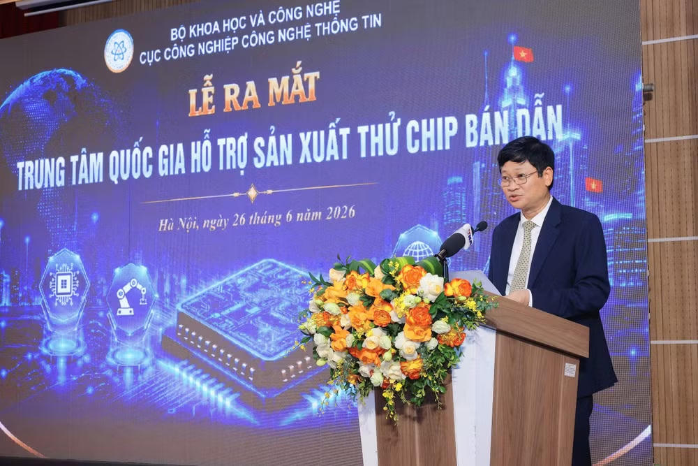Ông Nguyễn Khắc Lịch - Cục trưởng Cục Công nghiệp Công nghệ thông tin phát biểu tại sự kiện. Ảnh: Bộ KHCN.