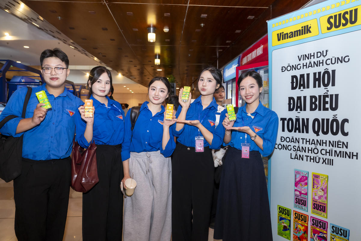 Sữa tươi 100% - Sản phẩm vừa đoạt giải Best Flavoured Dairy Drink tại World Dairy Innovation Awards 2026 vừa diễn ra ở Tây Ban Nha sẵn sàng tiếp sức các đại biểu, lực lượng phục vụ và tình nguyện viên tại Đại hội. Ảnh: Vi Nam