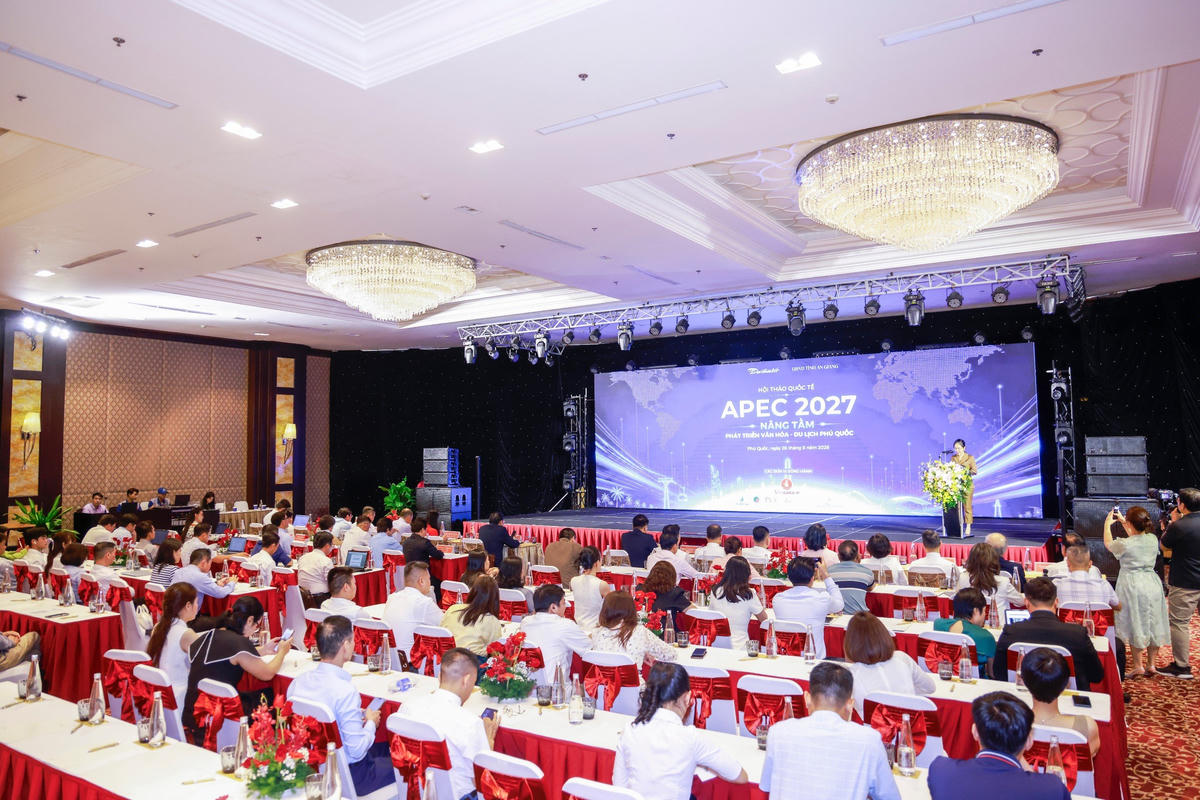 Toàn cảnh Hội thảo quốc tế "APEC 2027 - Nâng tầm phát triển văn hóa - du lịch Phú Quốc". Ảnh: Quang Vinh.