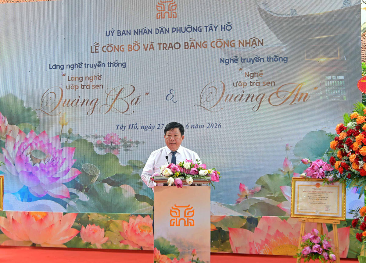 Phát biểu tại buổi lễ, Chủ tịch UBND phường Tây Hồ Nguyễn Thanh Tịnh kỳ vọng các nghệ nhân sẽ tiếp tục giữ gìn uy tín của nghề, truyền dạy kinh nghiệm cho thế hệ trẻ; Hội Làng nghề sẽ tiếp tục phát huy vai trò kết nối, tập hợp cộng đồng; các doanh nghiệp đồng hành xây dựng thương hiệu; và mỗi người dân Tây Hồ sẽ là một đại sứ giới thiệu hình ảnh quê hương mình.