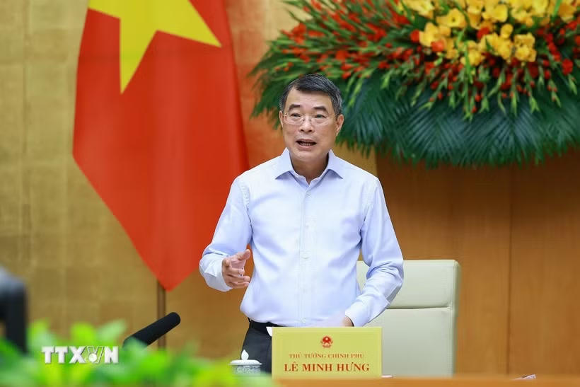 Thủ tướng Lê Minh Hưng kết luận Phiên họp Chính phủ chuyên đề về xây dựng pháp luật tháng 6 năm 2026. (Ảnh: Dương Giang/TTXVN)