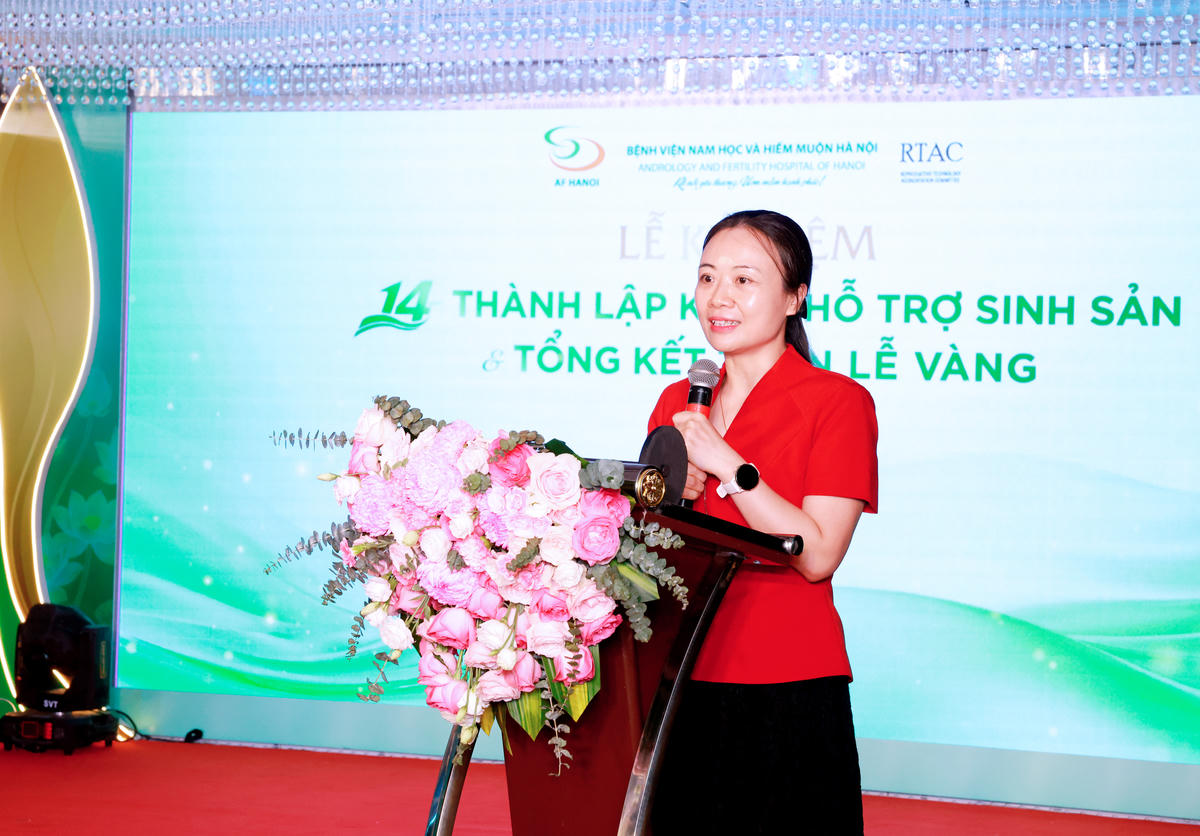 ThS BS Lê Thị Thu Hiền - Giám đốc chuyên môn Bệnh viện phát biểu