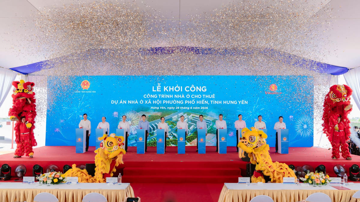 Công trình nhà ở cho thuê Dự án nhà ở xã hội phường Phố Hiến chính thức khởi công sáng 28/6