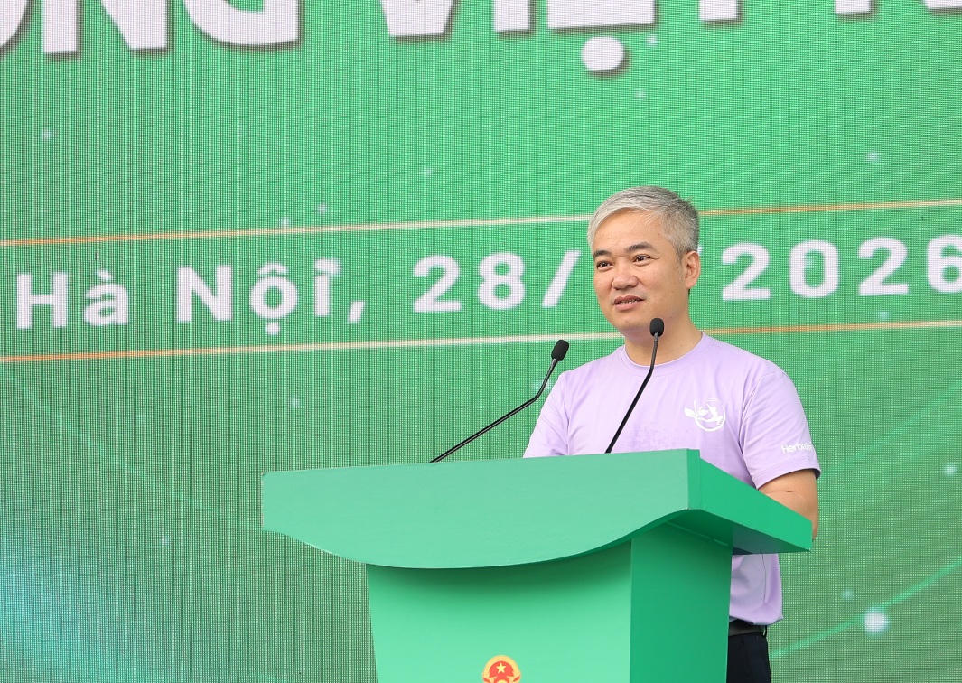 Nhà báo Trần Tuấn Linh – Tổng Biên tập Báo Sức khoẻ và Đời sống, Trưởng ban Tổ chức phát biểu tại sự kiện.