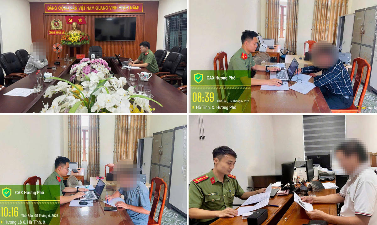 Công an các xã, phường trên địa bàn Hà Tĩnh đồng loạt tiến hành xác minh, mời làm việc đối với 135 trường hợp có hành vi vi phạm. Ảnh: CAHT 