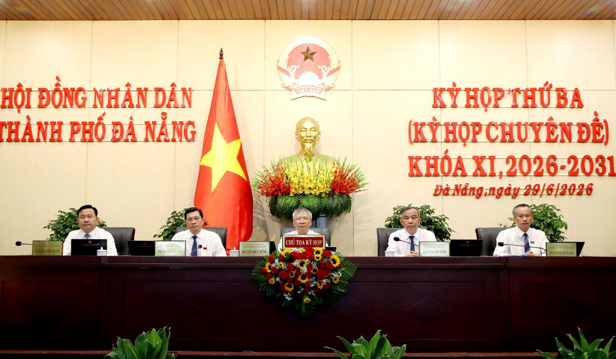 Quang cảnh kỳ họp thứ 3, HĐND TP Đà Nẵng khóa XI, nhiệm kỳ 2026-2031. Ảnh: ĐH.