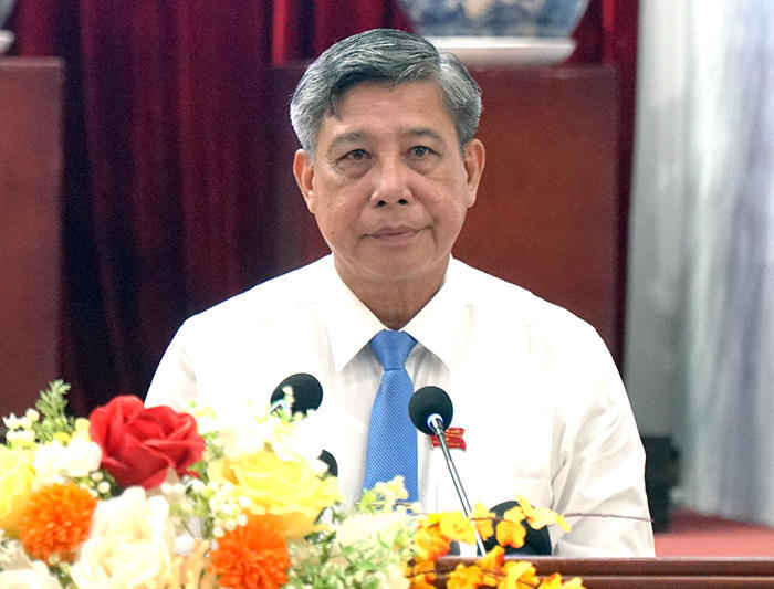Phó Bí thư Thường trực Thành ủy, Chủ tịch HĐND TP Cần Thơ Đồng Văn Thanh phát biểu khai mạc kỳ họp. Ảnh HT