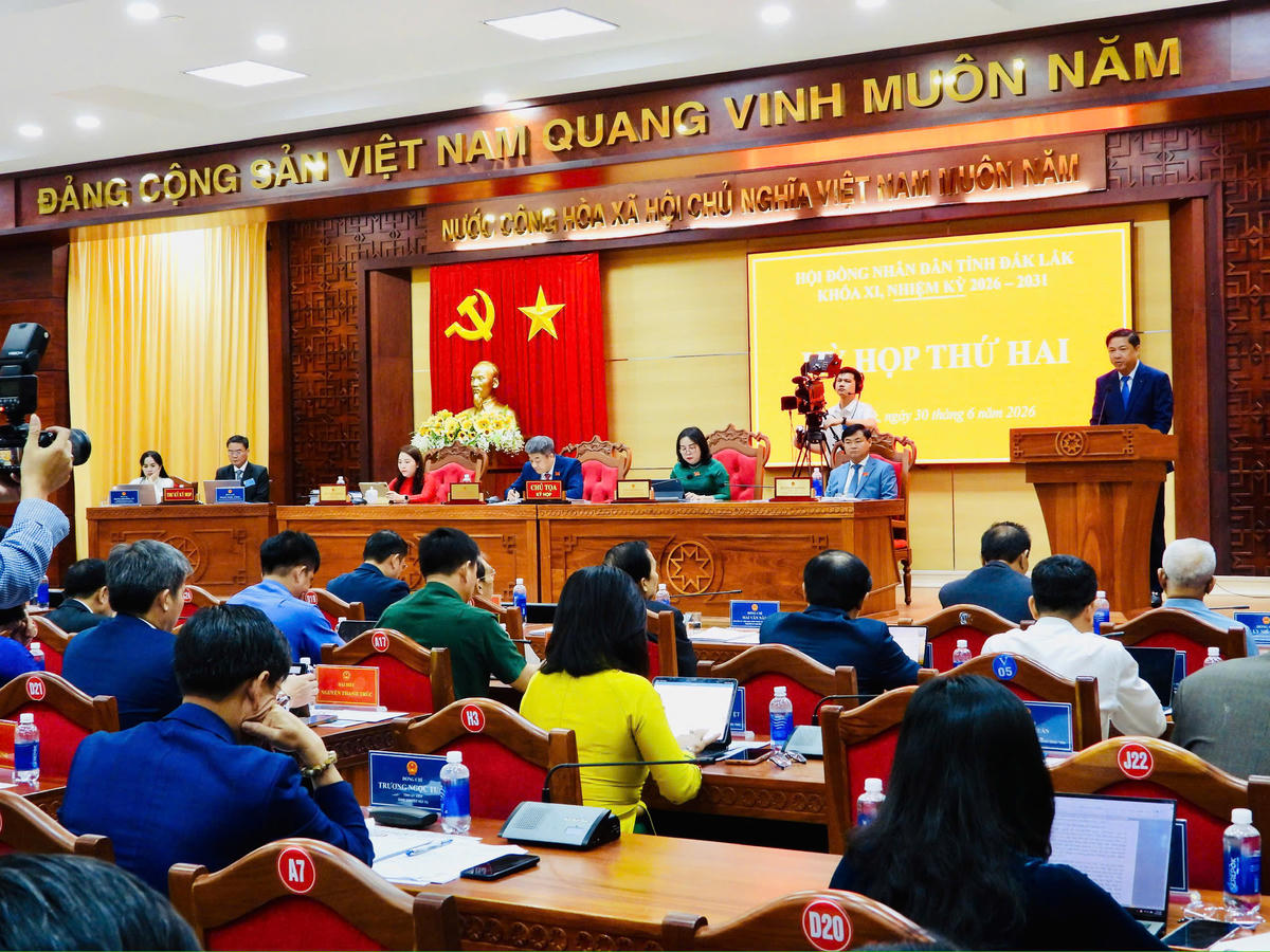 HĐND tỉnh Đắk Lắk khóa XI, nhiệm kỳ 2026-2031 khai mạc Kỳ họp thứ Hai - kỳ họp thường lệ giữa năm 2026. Ảnh: Thanh Nga.