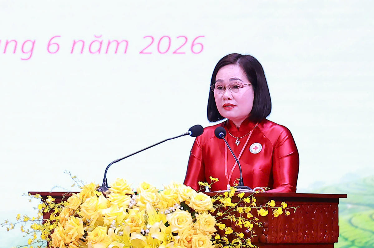 Bà Kiều Thị Thao, Chủ tịch Hội Chữ thập đỏ tỉnh Thái Nguyên. Ảnh: TNGOP.