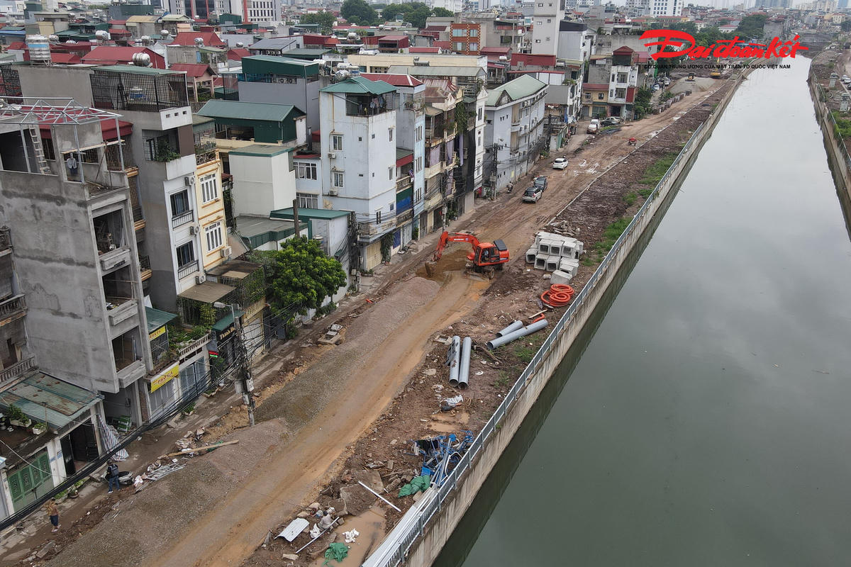 Công trường kênh La Khê tăng tốc thi công, hướng tới hoàn thành các hạng mục trọng điểm