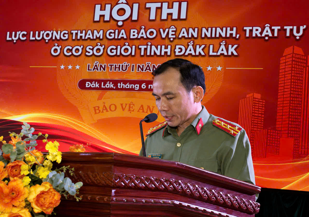 Đại tá Trần Quang Hiếu, Phó Giám đốc Công an tỉnh, Phó Trưởng Ban Chỉ đạo, Trưởng Ban Tổ chức Hội thi. Ảnh: TN.