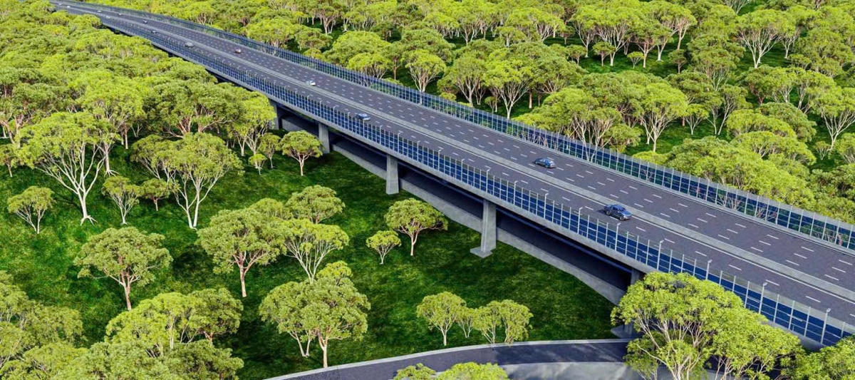 Mặt cắt ngang cầu cạn của dự án. Ảnh: NĐT