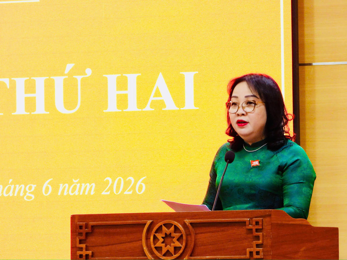 Bà Cao Thị Hòa An Phát biểu khai mạc Kỳ họp thứ Hai, HĐND tỉnh Đắk Lắk khóa XI, nhiệm kỳ 2026–2031: Ảnh: Thanh Nga.